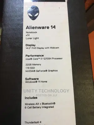 New Laptop Dell Alienware X14 32GB Intel Core I7 SSD 1T