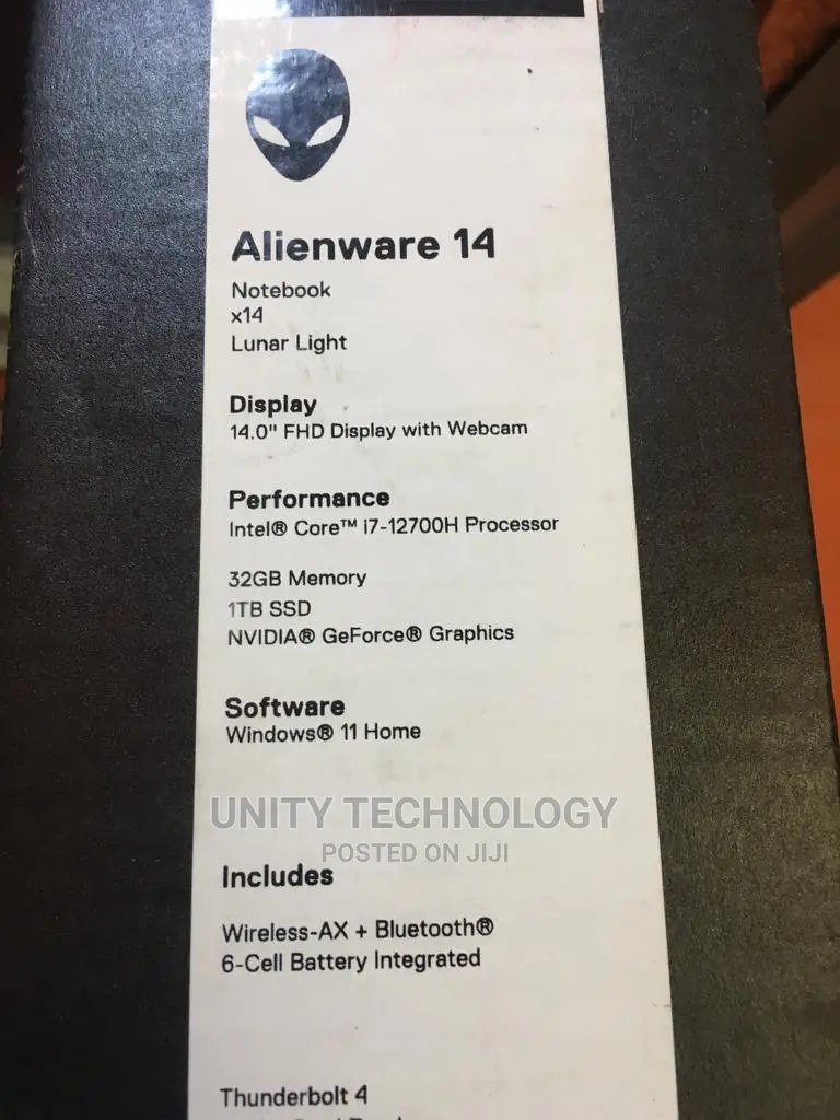 New Laptop Dell Alienware X14 32GB Intel Core I7 SSD 1T