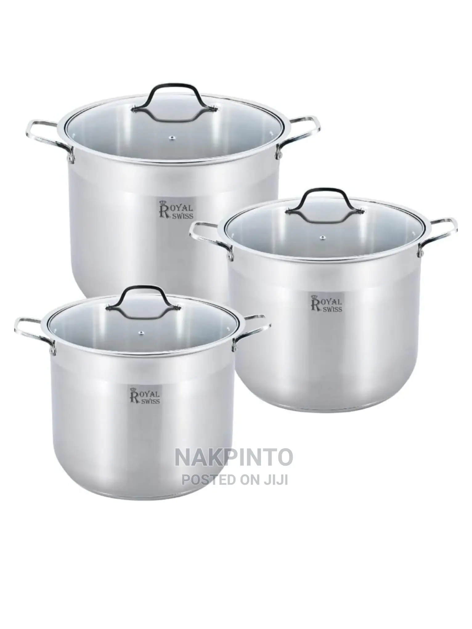 16L,19L 22.5liters 3 Set Long Saucepan Stainless Steel Pot