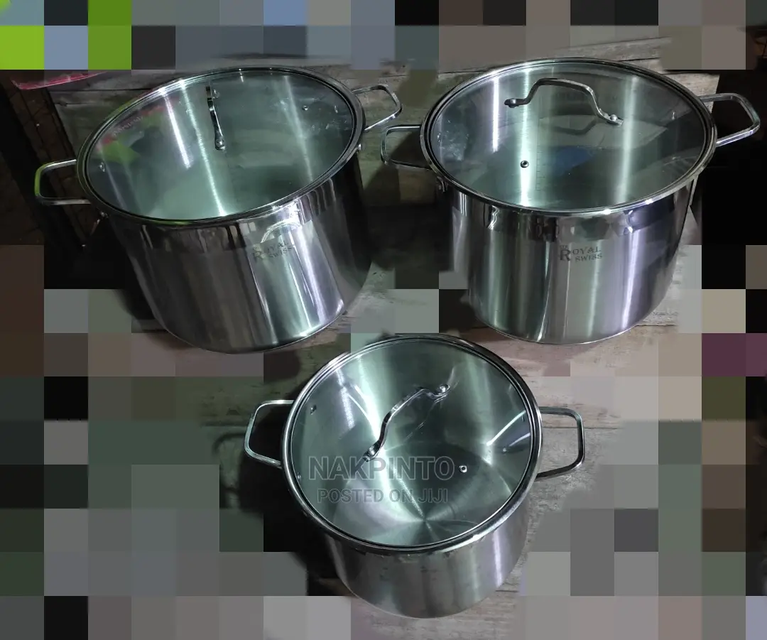 16L,19L 22.5liters 3 Set Long Saucepan Stainless Steel Pot