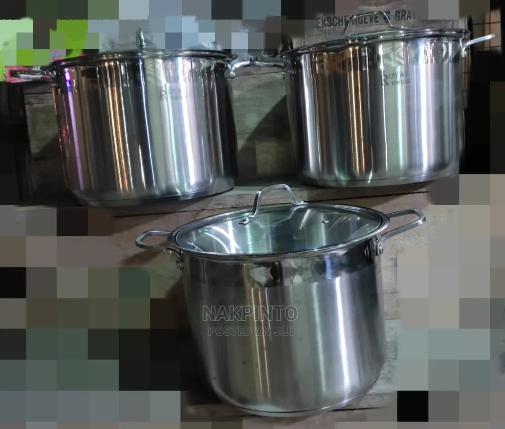16L,19L 22.5liters 3 Set Long Saucepan Stainless Steel Pot