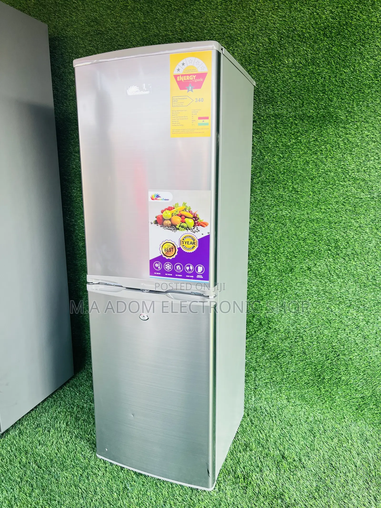 Large Space Rainbow 140 Litres Fridge With Bottom Freezer