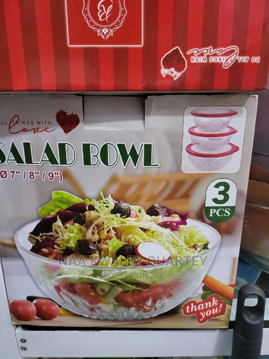 3pcs Glass Storage Food Bowls