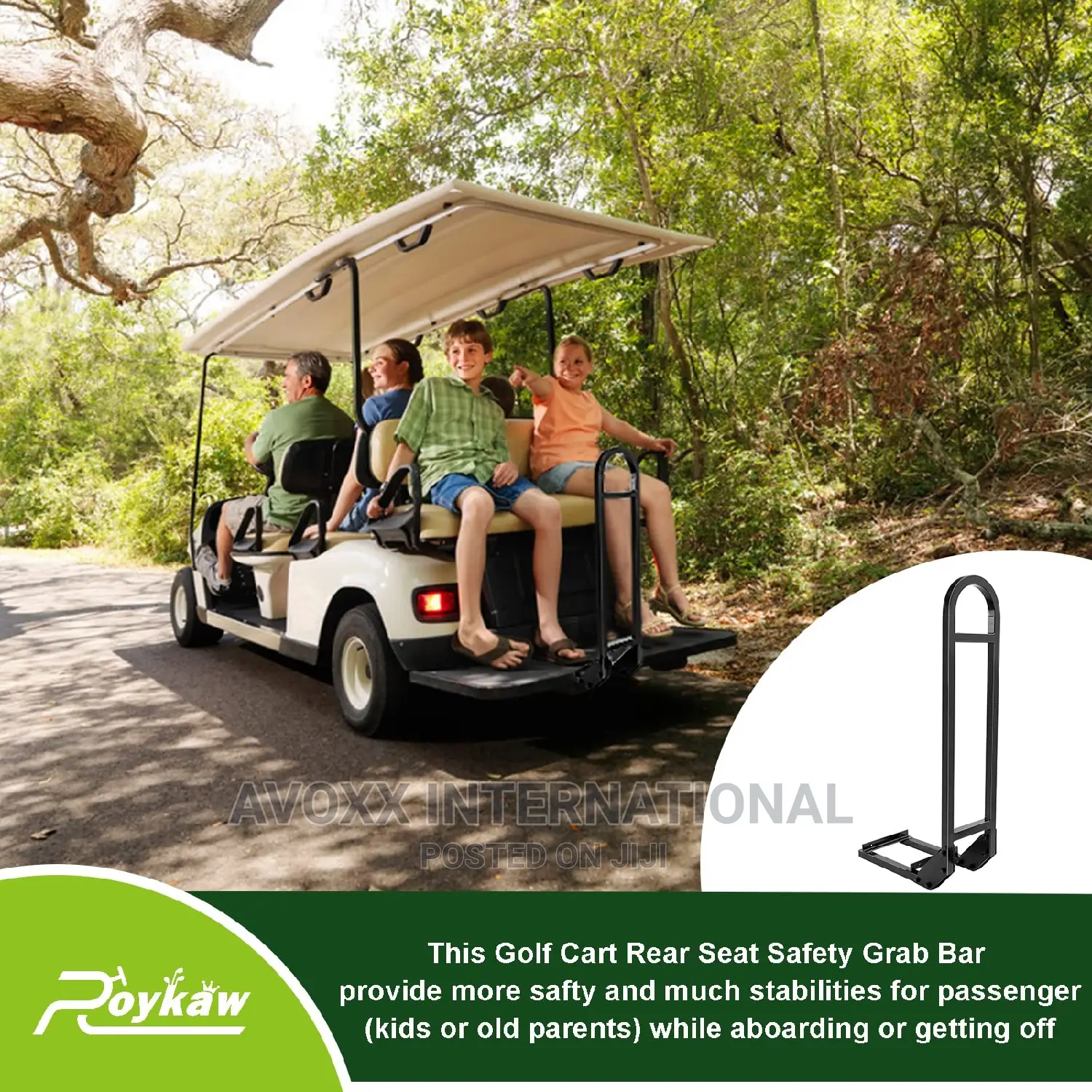 Universal Golf Cart Rear Seat Safety Grab Bar