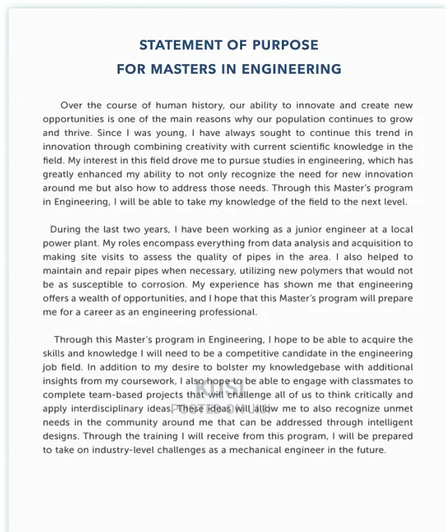 Statement of Purpose / Letter of Explanation Writing Service