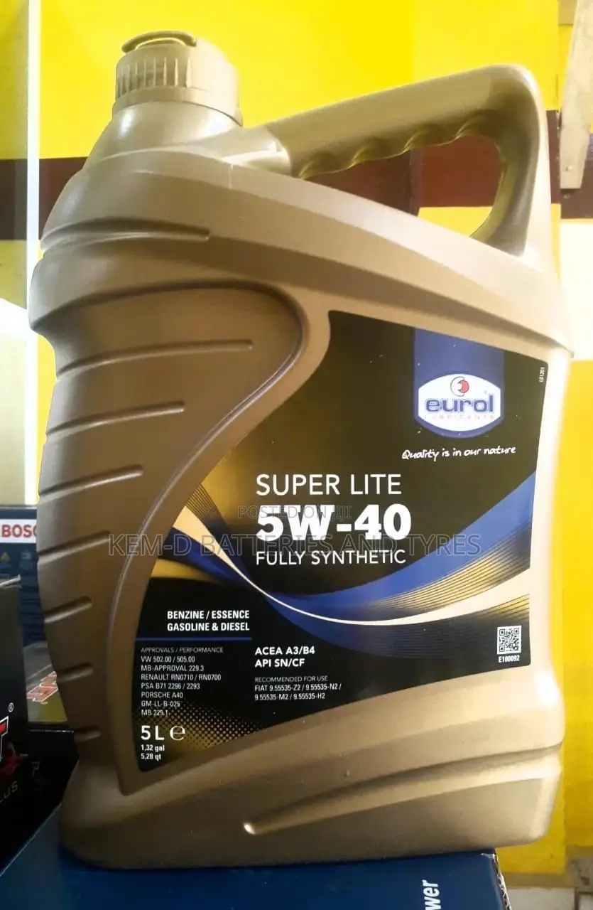 5W40 Eurol Engine Oil 5L - Synthetic Oil