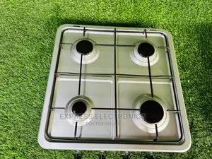 *Grey*Table Top 4BURNER Volcano With Black Knobs Gas Cooker