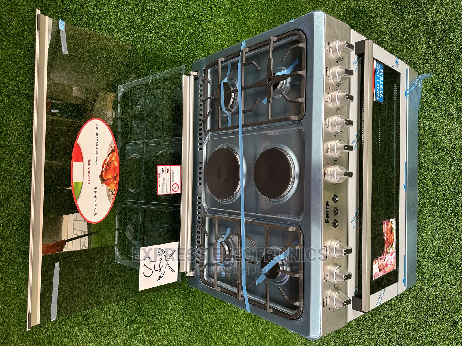Ferre 60x90 (6B) 4* 2 Inox Gas Cooker Stove Oven Perfect New