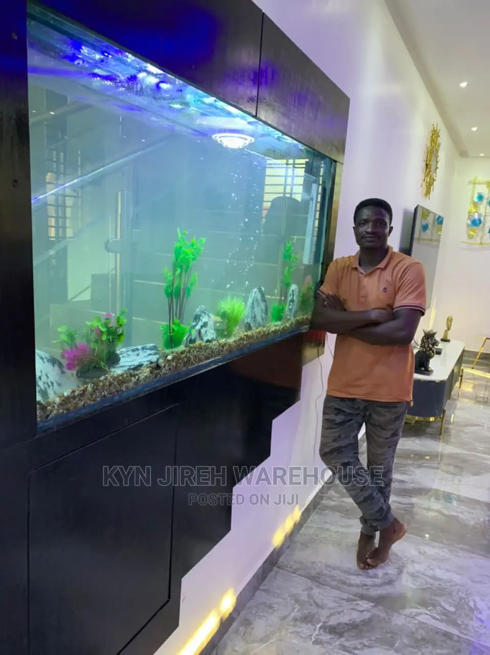 Staircase Aquarium With Fishes
