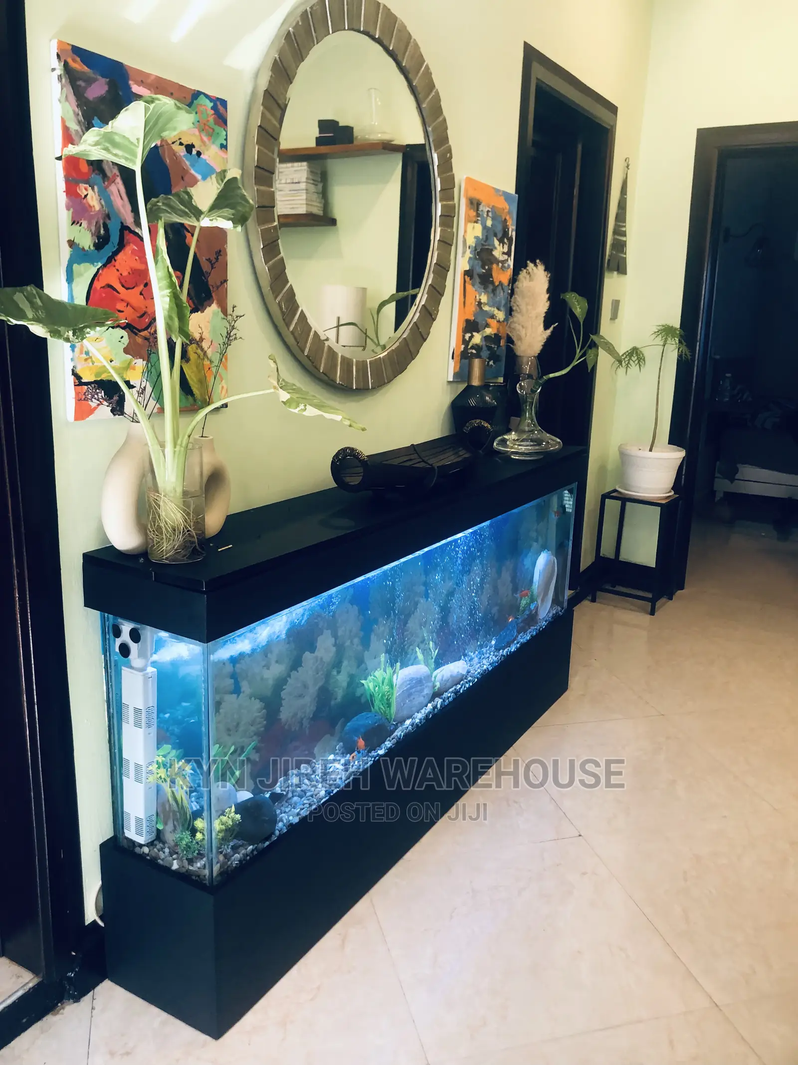 Black Arabian Aquarium With Fishes
