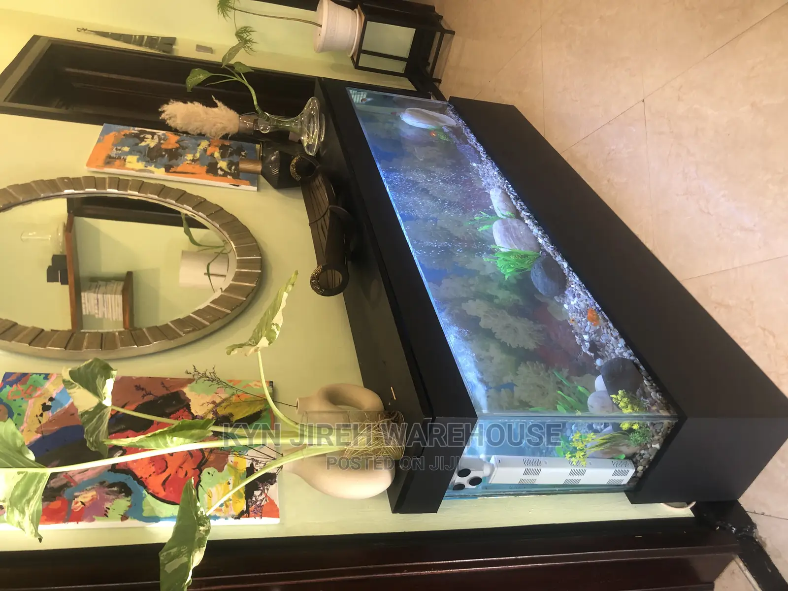 Black Arabian Aquarium With Fishes
