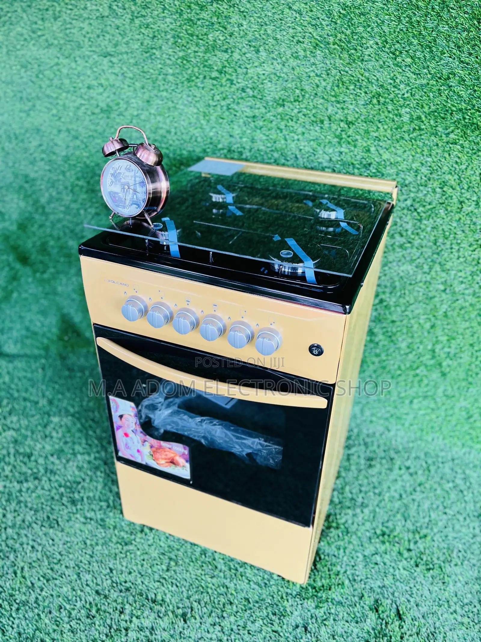 Stainless Steel Volcano Golden Color 4 Burner With Oven