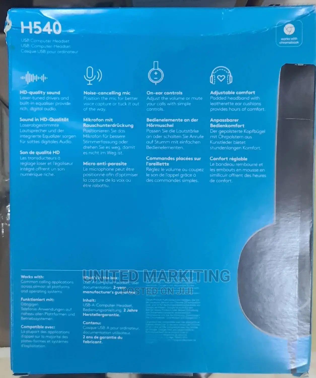 Logitech USB Headset H540 for Windows Mac, Skype Certified