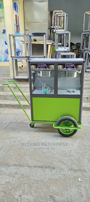 Double Popcorn Machines on Wheels