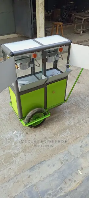 Double Popcorn Machines on Wheels