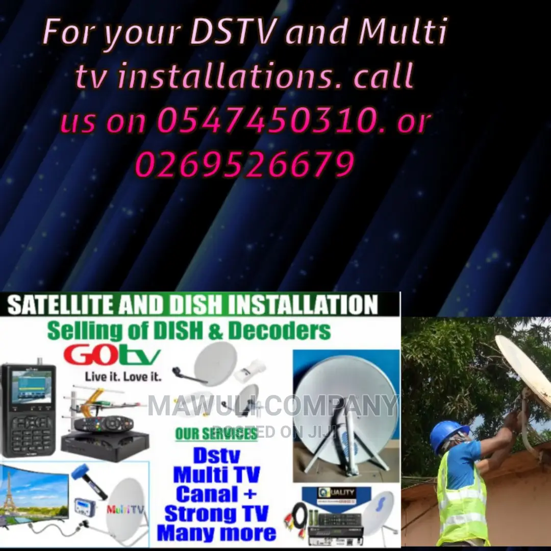 DSTV and Multi Tv Installations. Sales of Decoders and Dish.