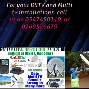 DSTV and Multi Tv Installations. Sales of Decoders and Dish.