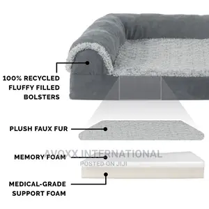 Deluxe Chaise Faux Fur Suede Lounge Pet Bed/Dogs Cats