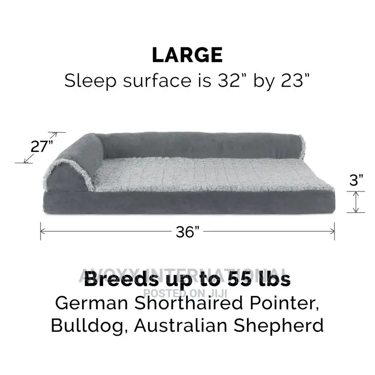 Deluxe Chaise Faux Fur Suede Lounge Pet Bed/Dogs Cats