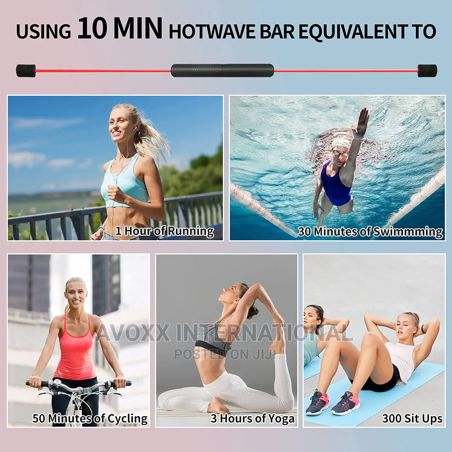 HOTWAVE Elastic Fitness Bar,High-Frequency Vibration Workout