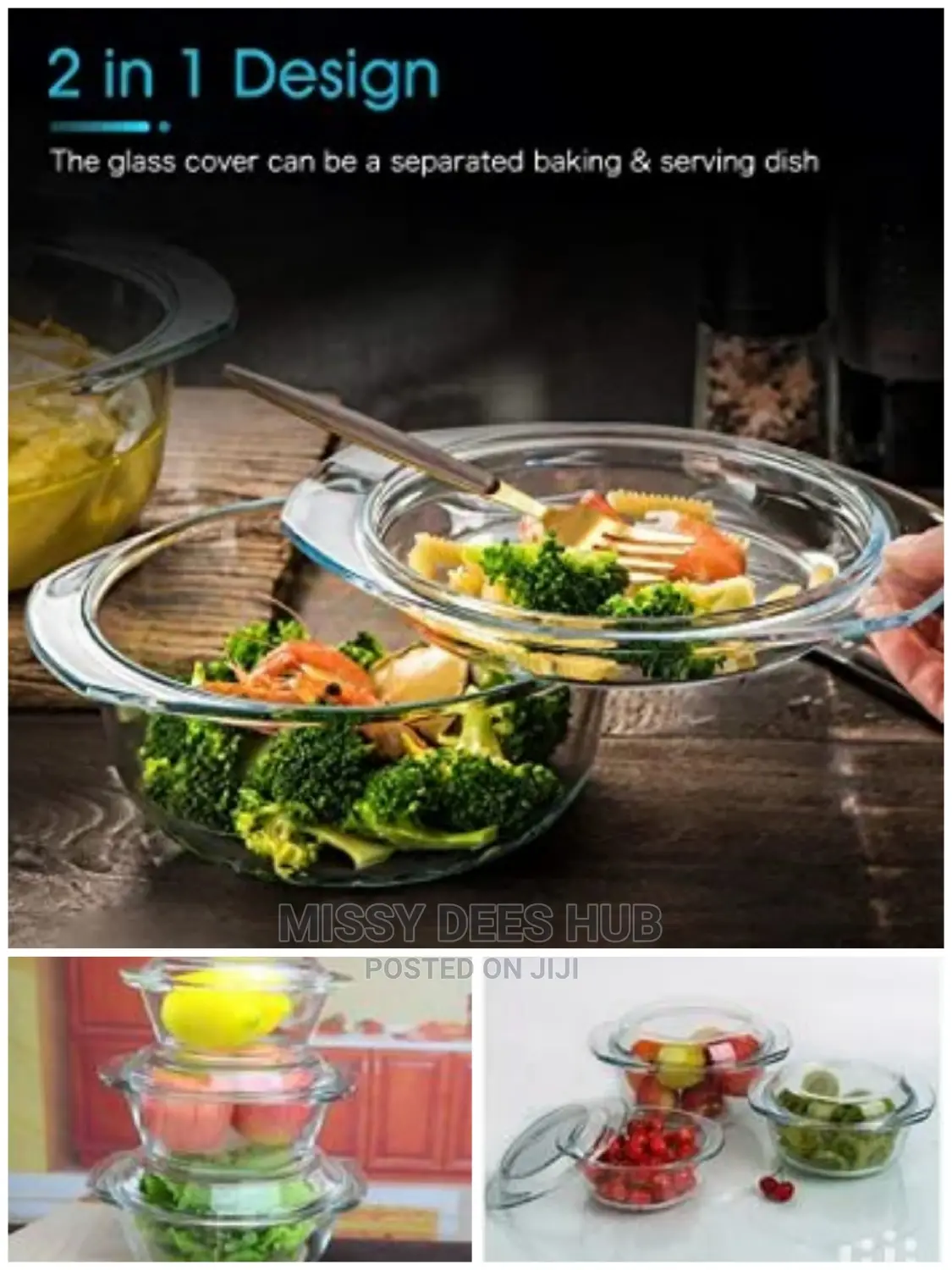 3pcs Glass Bowl Set