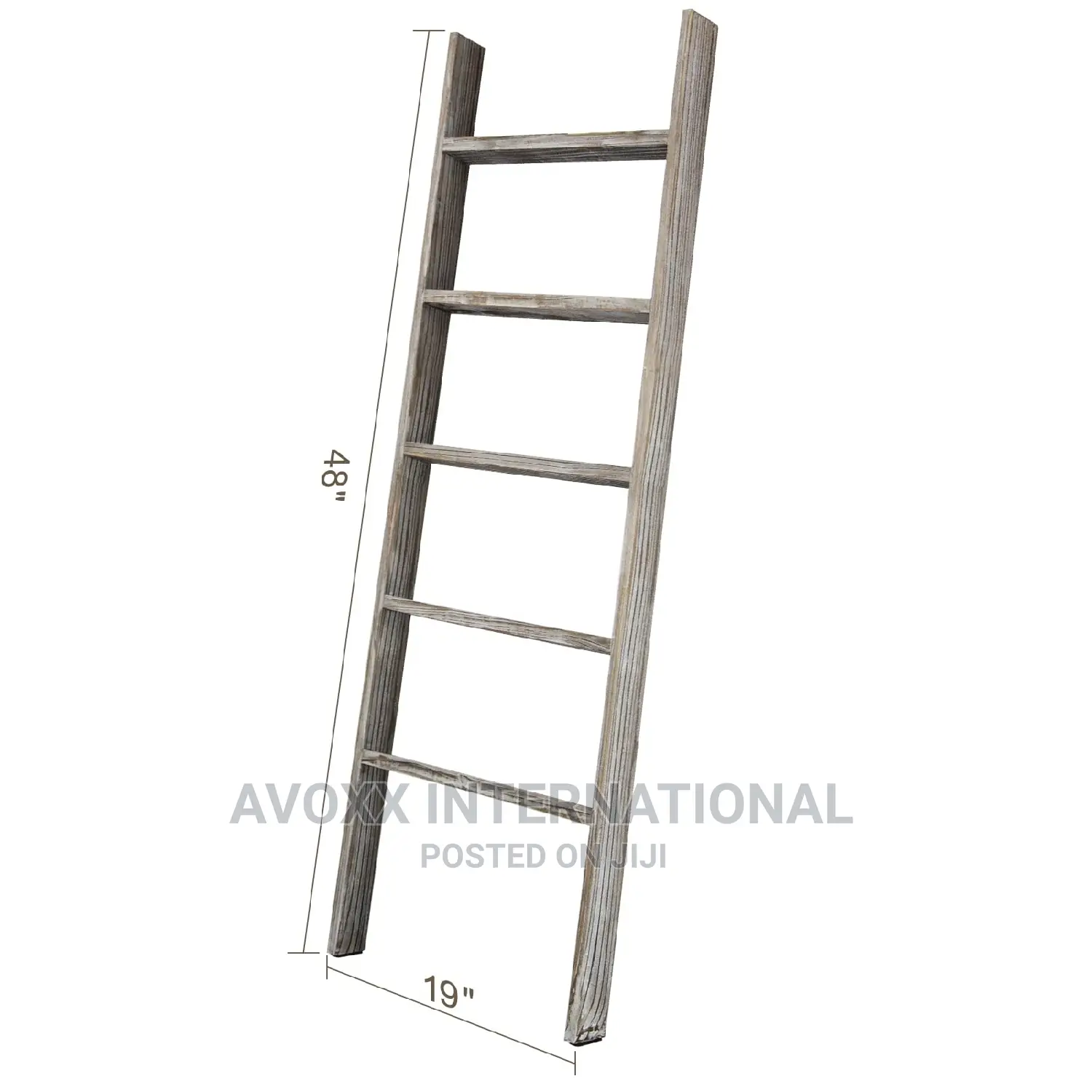 RHF 48" Blanket Ladder Rustic,Ladder Shelf,Leaning Shelf