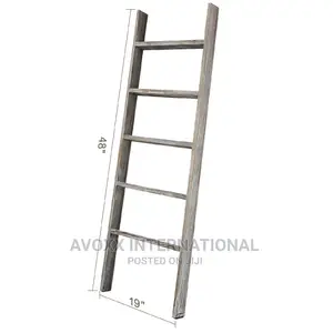 RHF 48" Blanket Ladder Rustic,Ladder Shelf,Leaning Shelf