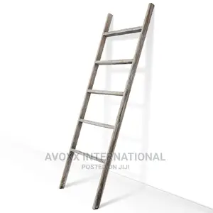 RHF 48" Blanket Ladder Rustic,Ladder Shelf,Leaning Shelf
