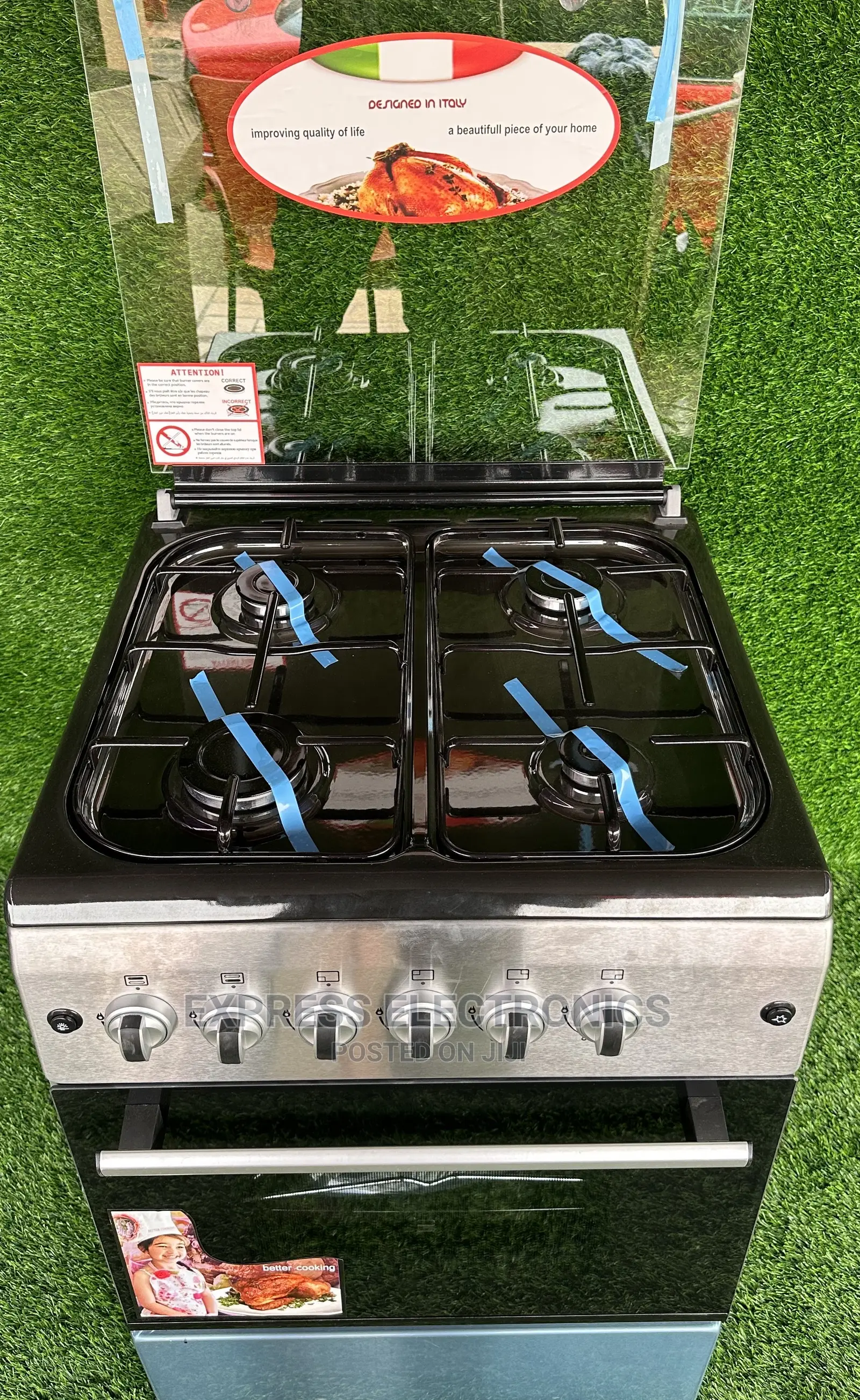 Essential 4BURNER Gas Stove Gill Oven New Line Cooker