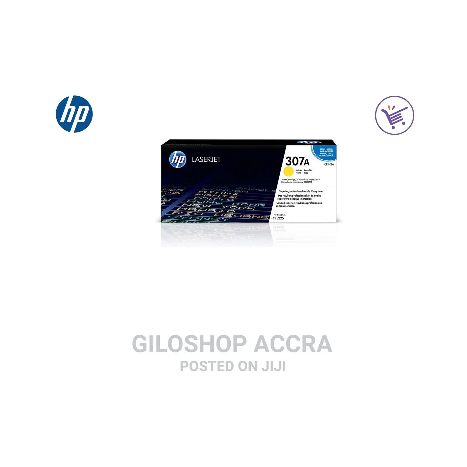 HP 307A Yellow Original Laserjet Toner Cartridge, CE742A