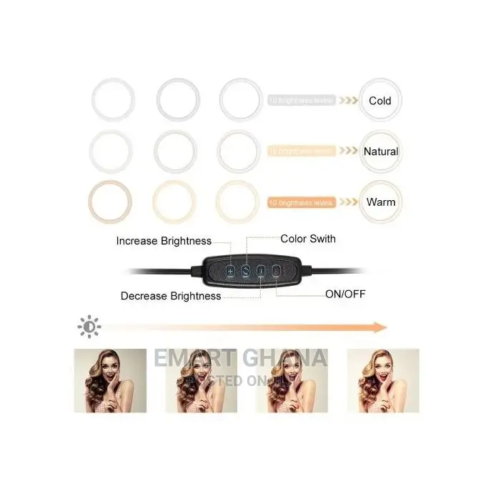 10inch LED Selfie Ring Light 26cm Dimmable Camera Phone With