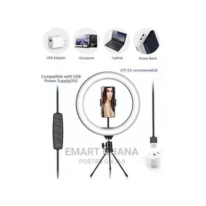 Lampe À Anneau De Bureau 10.2", 3 Modes LED, Lampe À Selfie