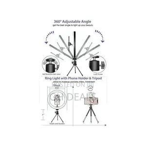 Lampe À Anneau De Bureau 10.2", 3 Modes LED, Lampe À Selfie