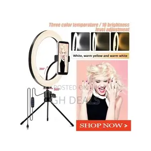 Lampe À Anneau De Bureau 10.2", 3 Modes LED, Lampe À Selfie