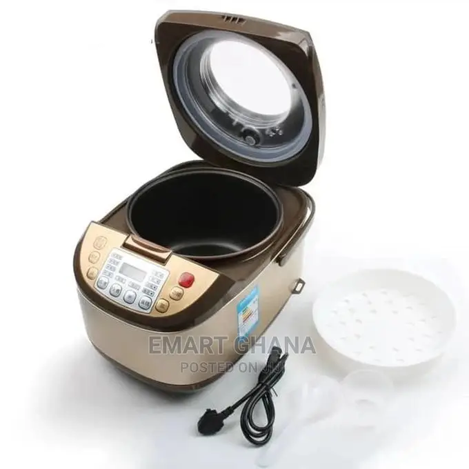 Digital Rice Cooker - 5L Silver/Brown