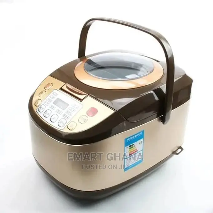 Digital Rice Cooker - 5L Silver/Brown