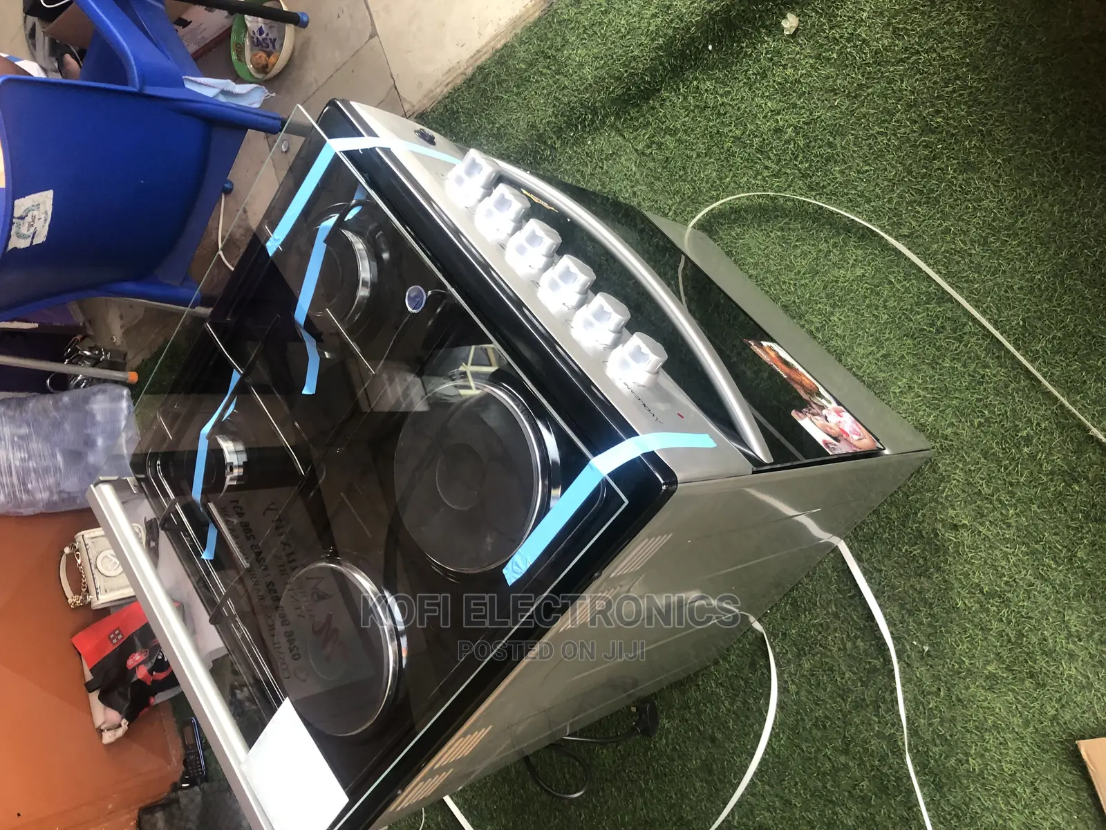 Black Enamel Top Electric Gas Volcano Gas Cooker