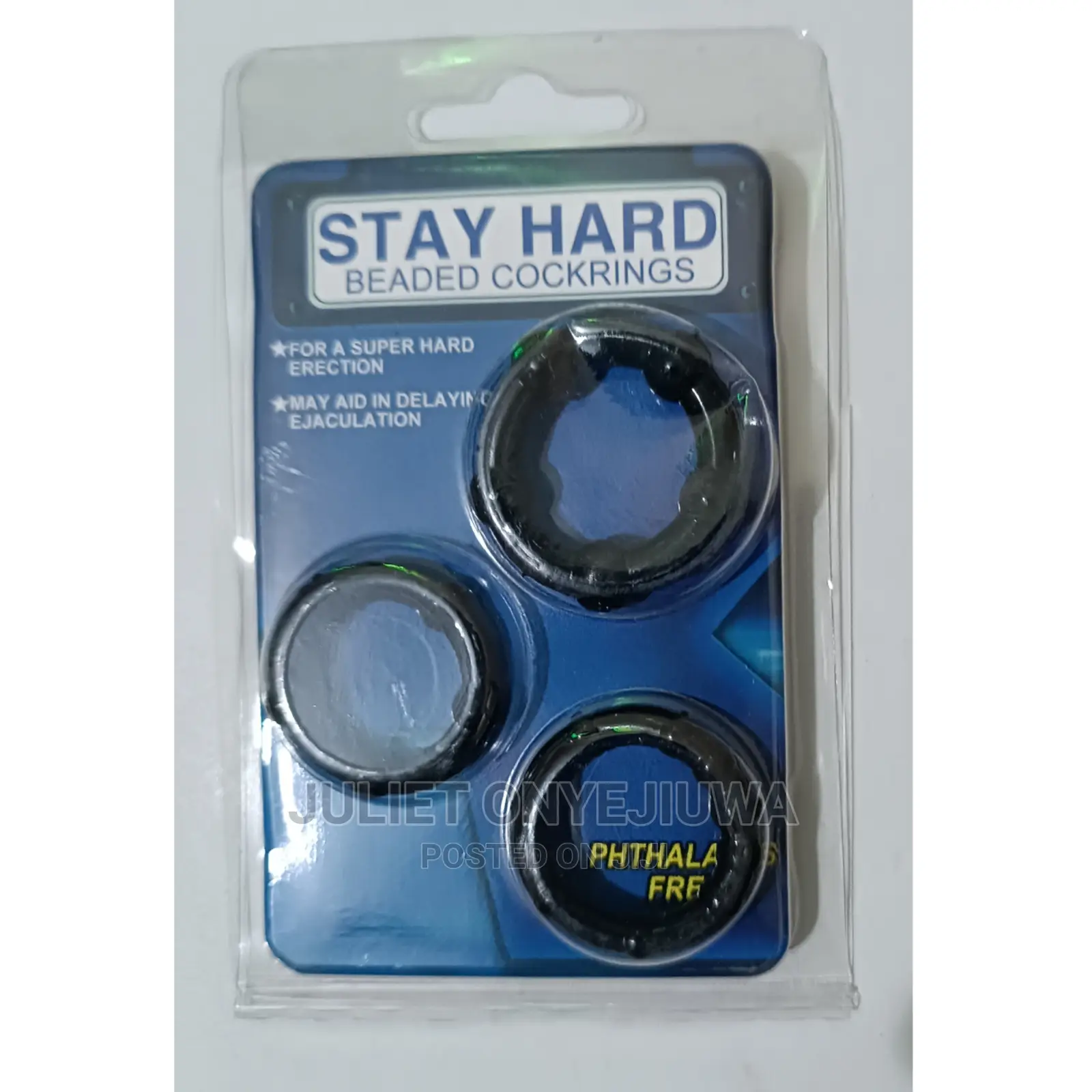 3 Pcs Set Penis Erection Beaded Cockrings. Delay Ejaculation