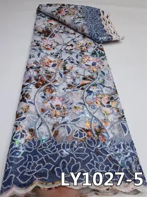 High Quality African Lace Fabric With Sequins for Unisex.