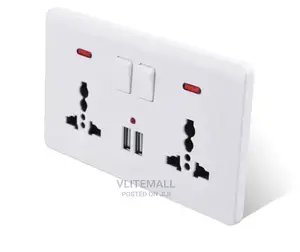 Dyeson Double Universal Socket With 2-usb Neon Indicator