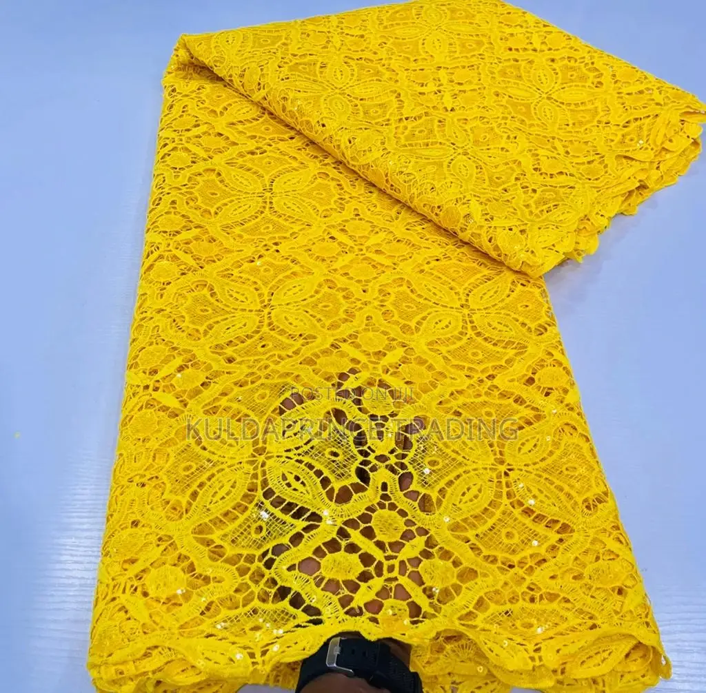 High Quality African Lace Fabric With Sequins For Unisex.