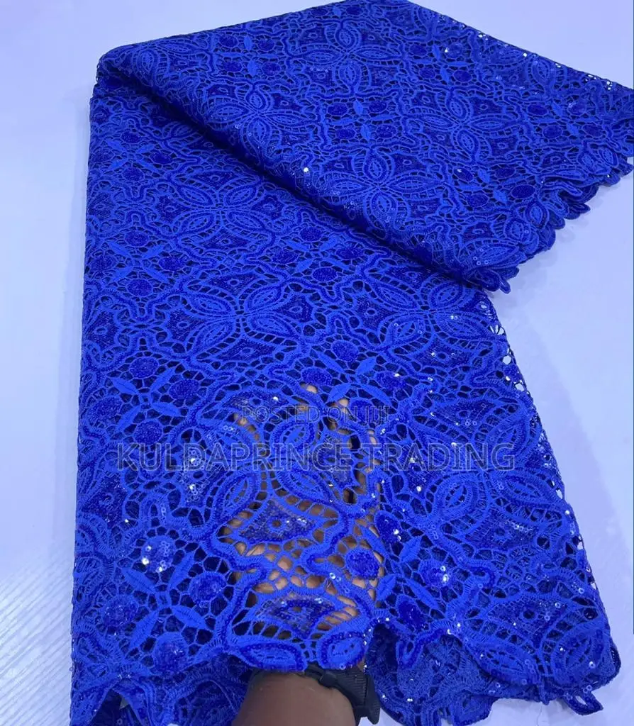 High Quality African Lace Fabric With Sequins For Unisex.