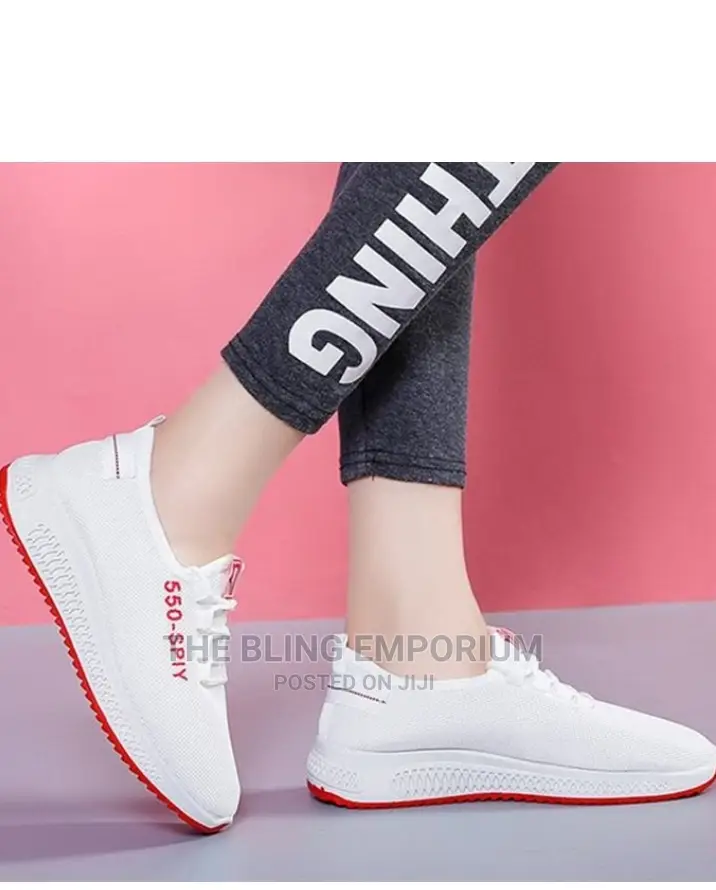 EU Size 40 , White Lace Up Sneakers