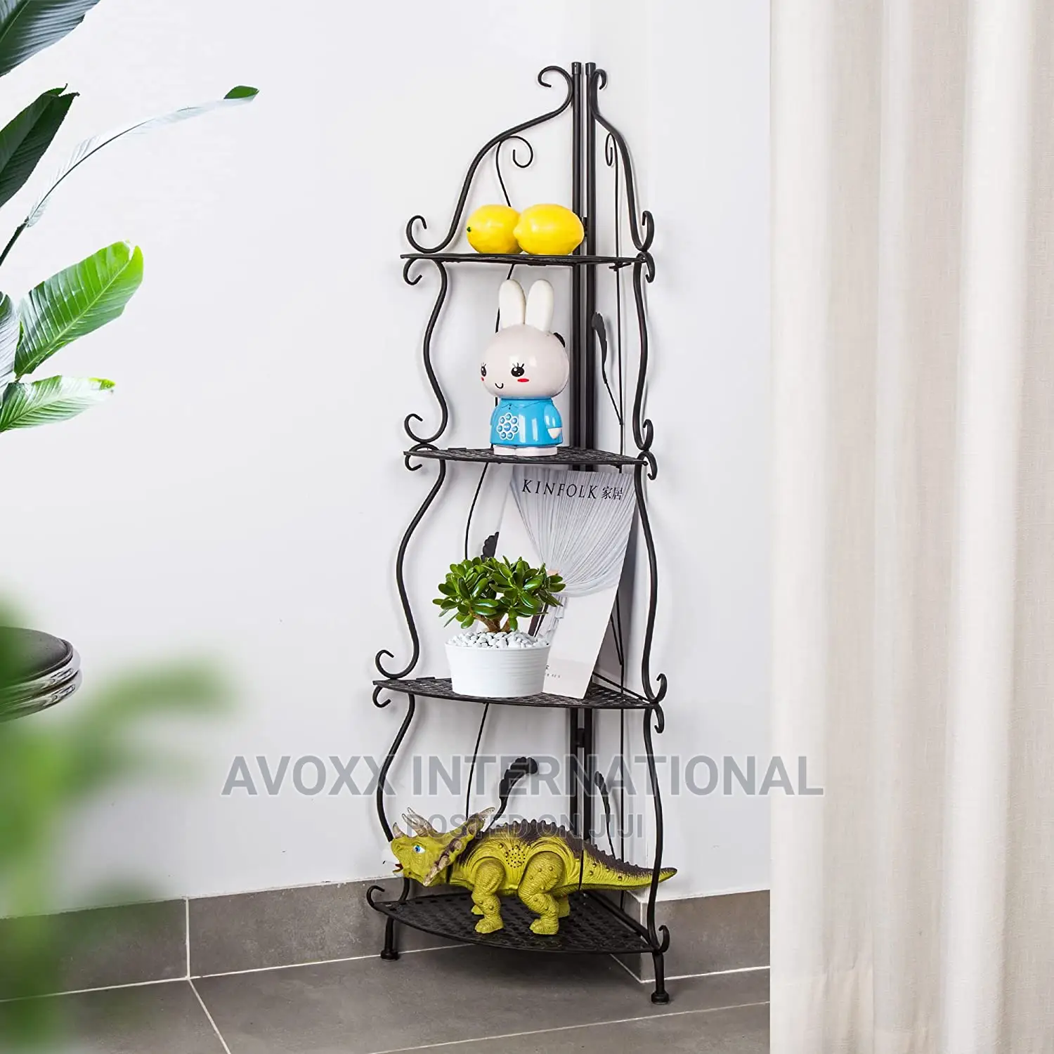 CNNINGYI Display Shelf,Tall Matel Corner Shelf Stand,4 Tier