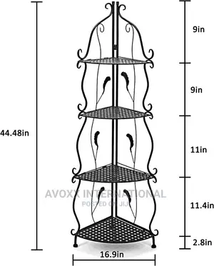 CNNINGYI Display Shelf,Tall Matel Corner Shelf Stand,4 Tier