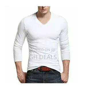 Chase Deer V-Neck Long Sleeves T-Shirt - White