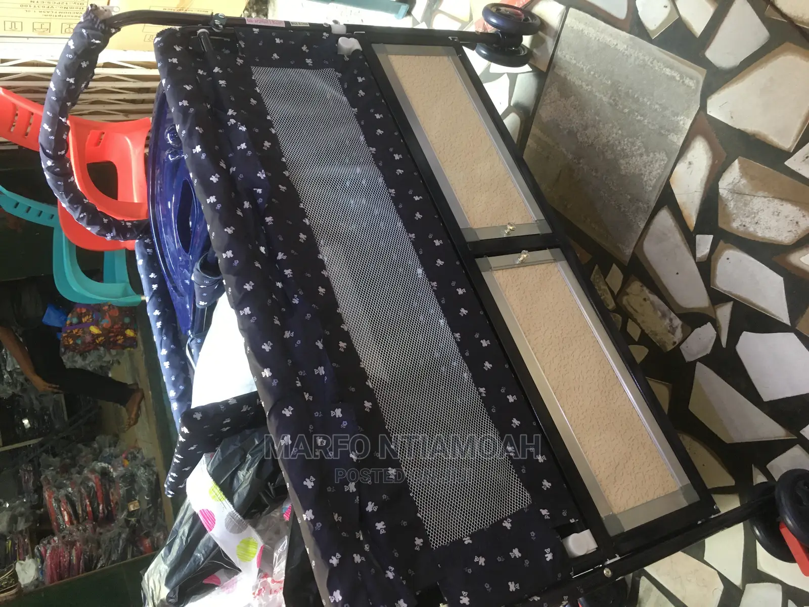 Single Metal Baby Cot With Two Drawers