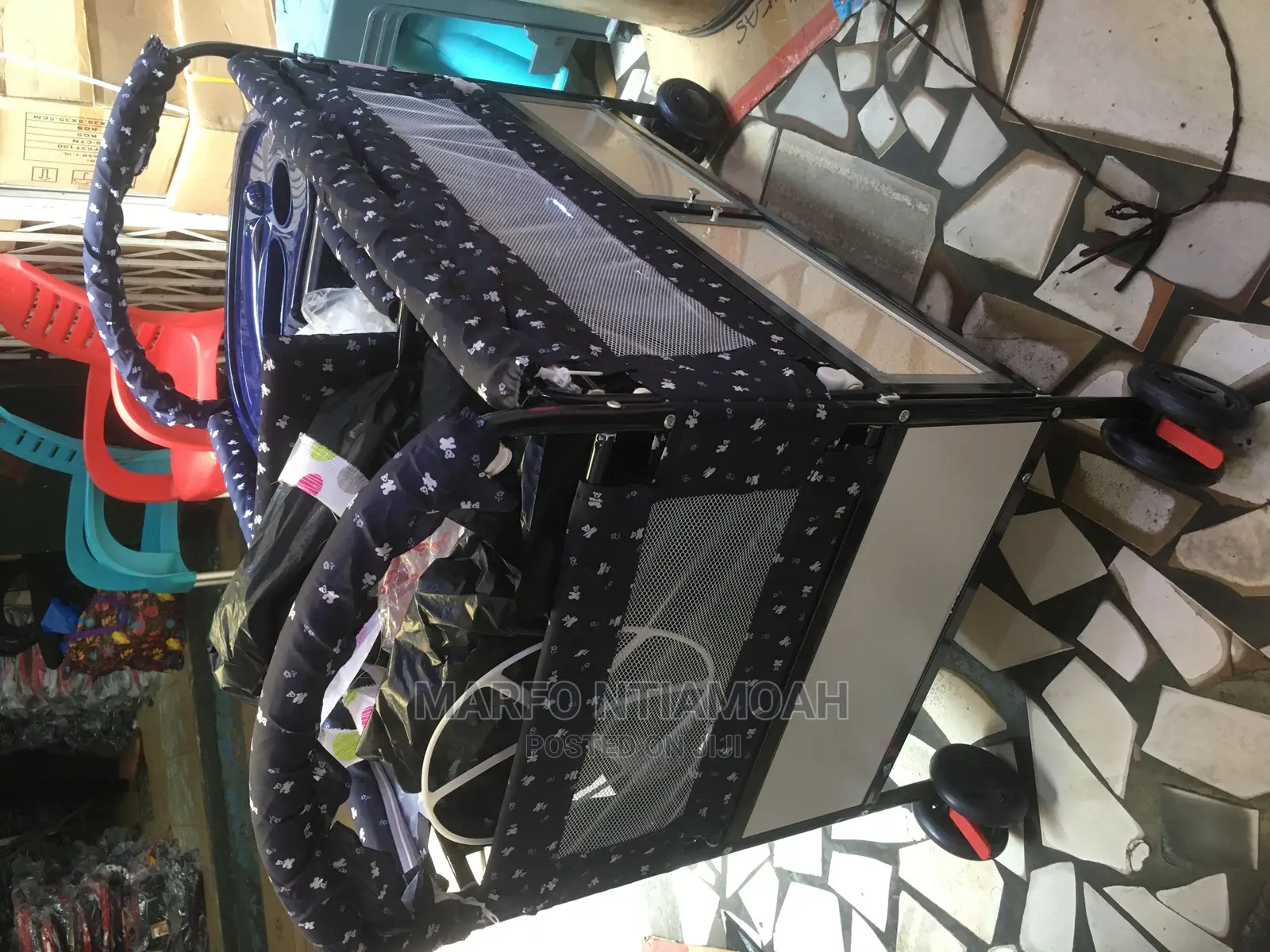 Single Metal Baby Cot With Two Drawers