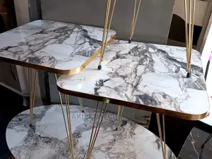 3 Set Gold Coffee Bed Side Tables