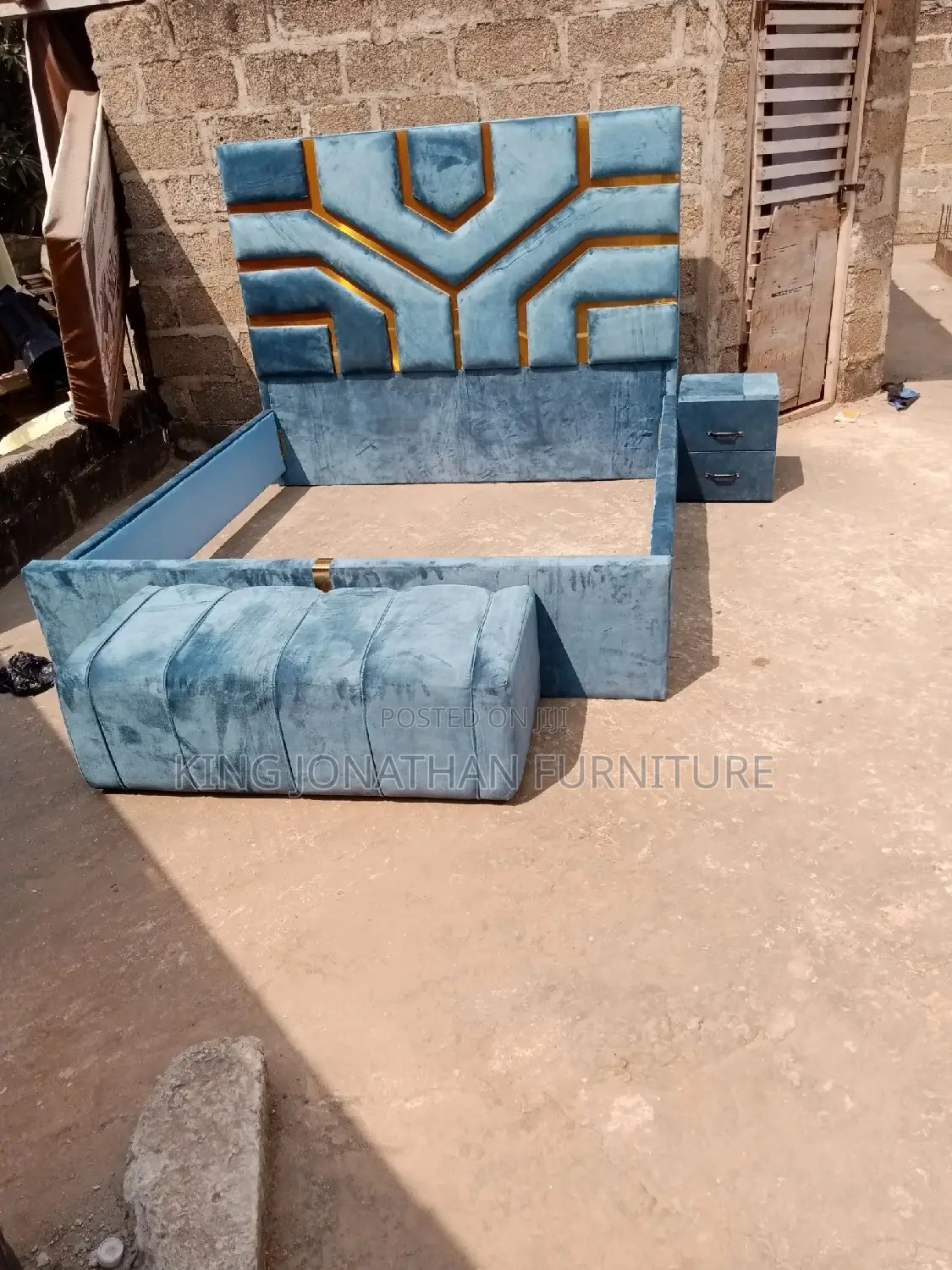 Queen Size Bed Frame and Ottoman